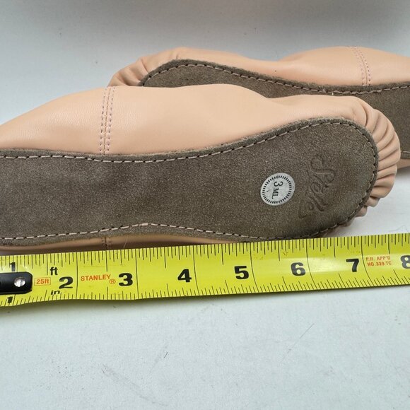 Stelle Ballet Ballerina Dance Shoes Slippers 3ML Leather Full Sole Shoes Beige - Picture 4 of 12